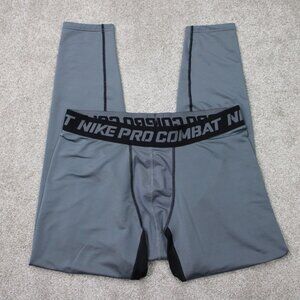 Nike Pro Combat Pants Mens XL Gray Hyperwarm Dri-Fits Leggings Training Athletic
